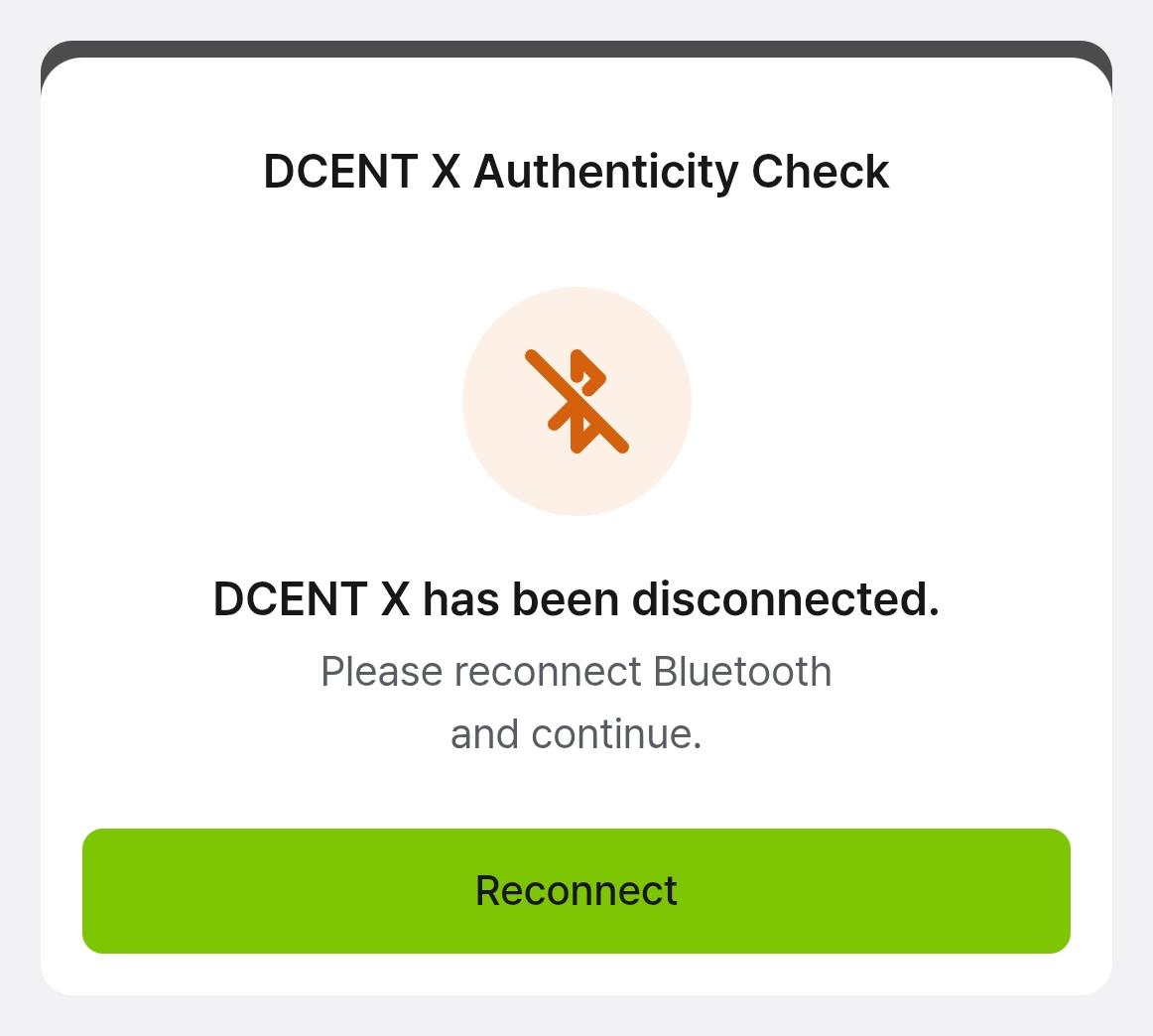 Bluetooth disconnected screen