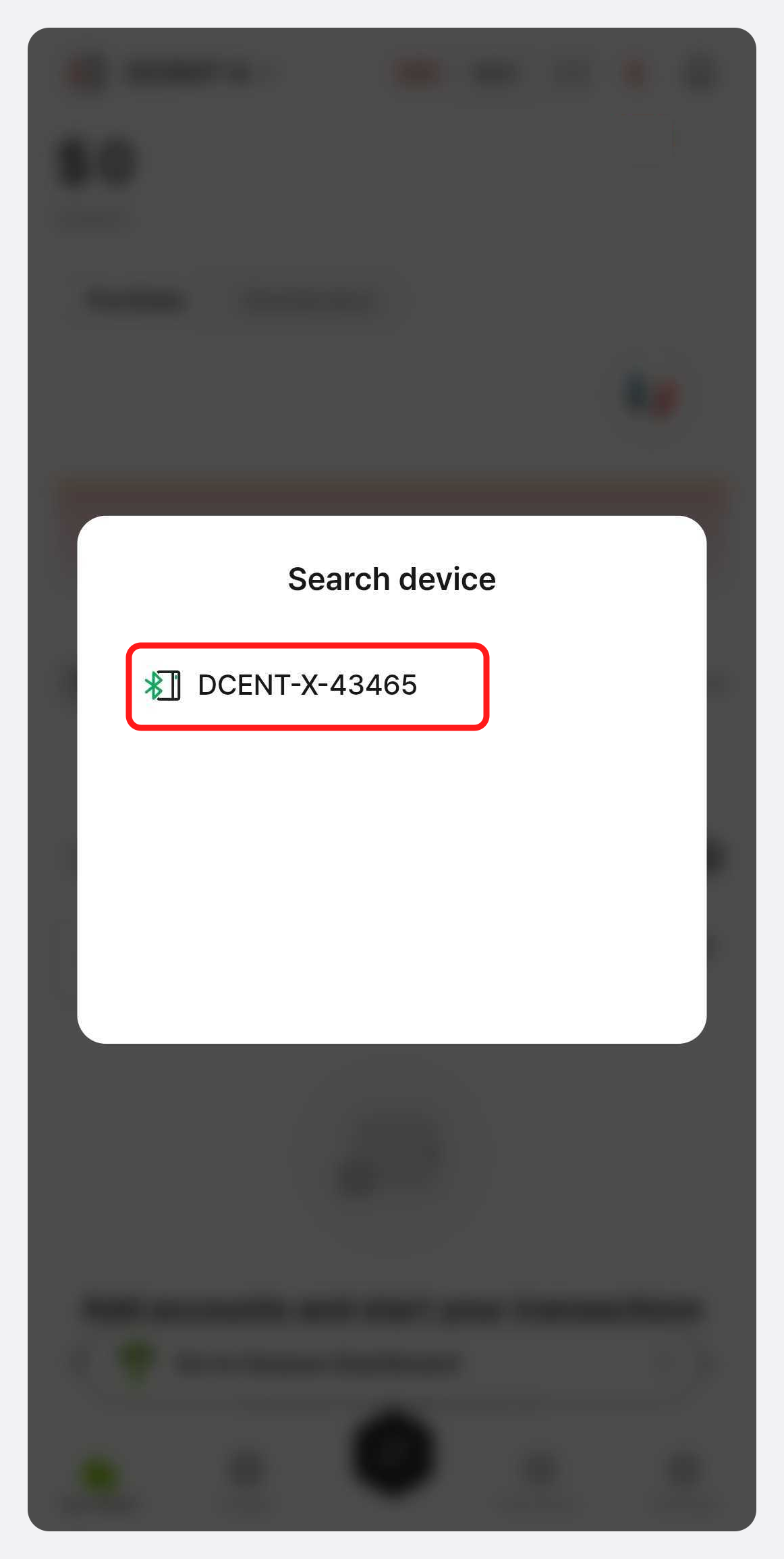 Search device - selecting the found device