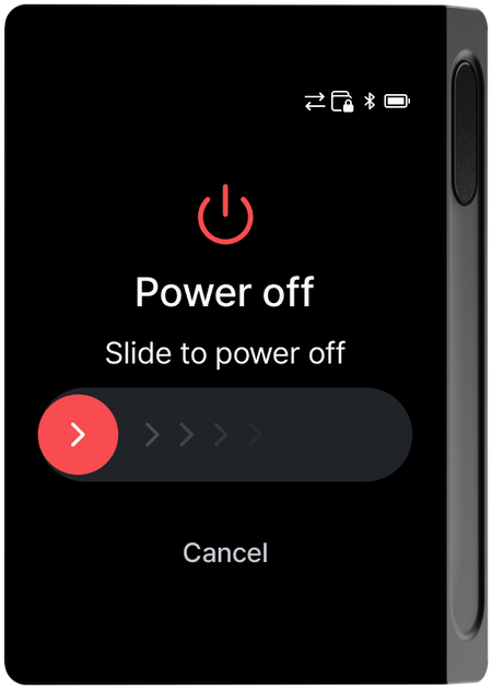 Power-off slider screen