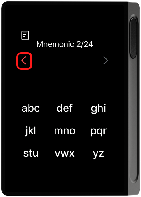 Back button highlighted