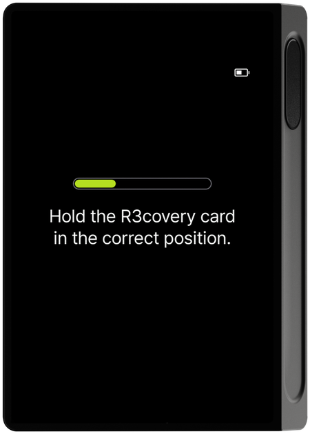 Card reading progress screen