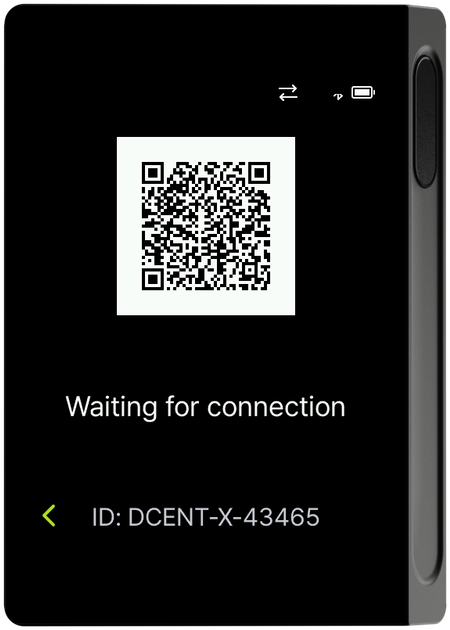 Waiting for connection QR code screen