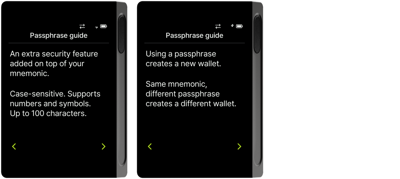 Passphrase guide 1 and 2