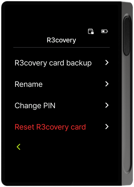 R3covery menu