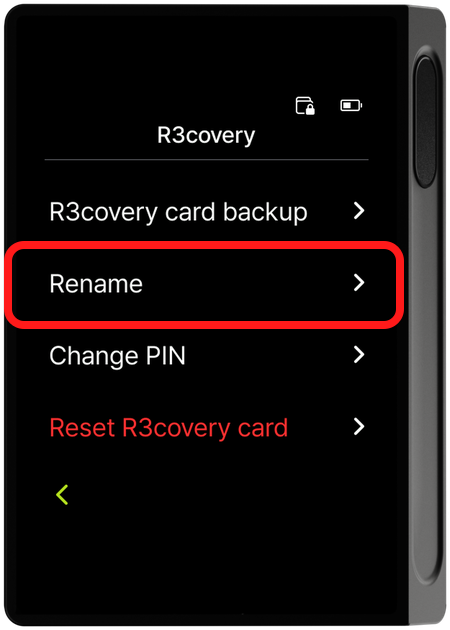 R3covery menu - Rename