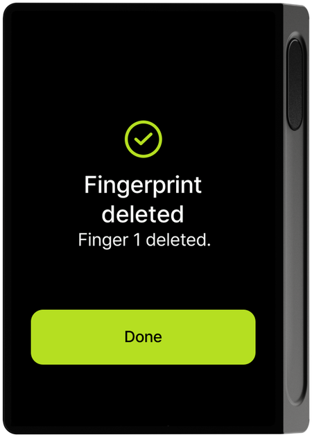 Fingerprint removal complete screen