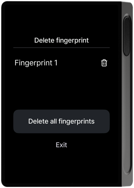 Fingerprint delete list screen