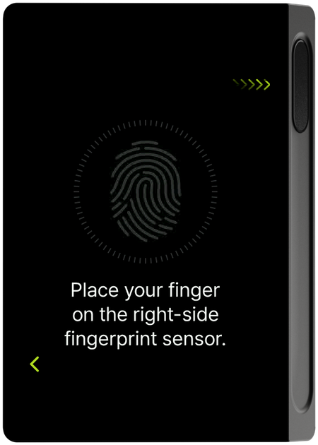 Fingerprint registration screen