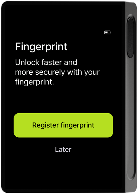 Fingerprint registration guide screen