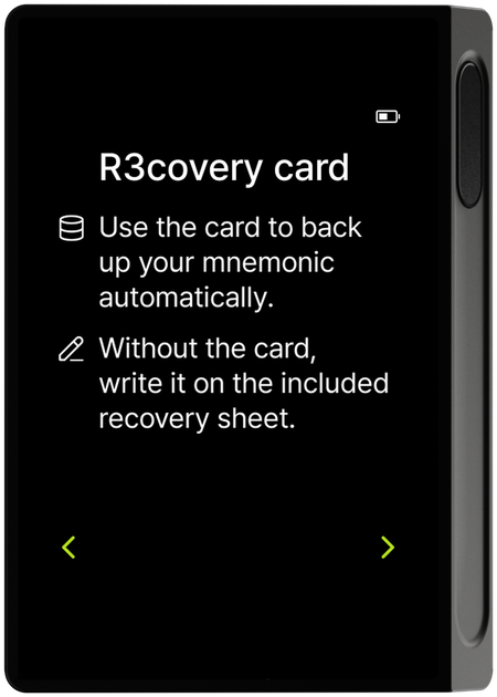 R3covery card guide screen