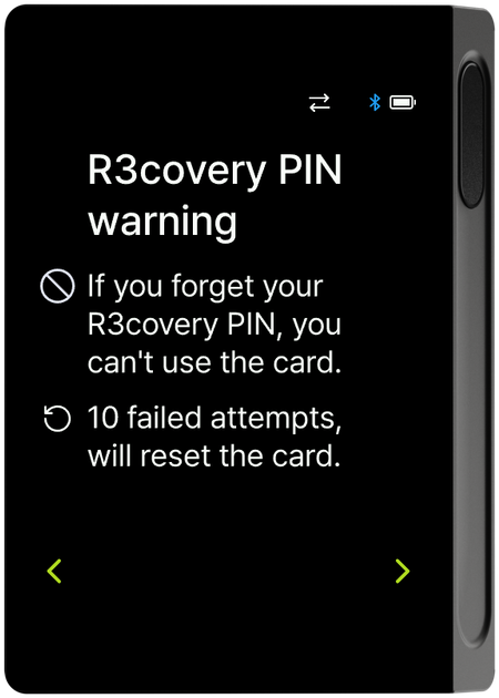R3covery PIN warning screen