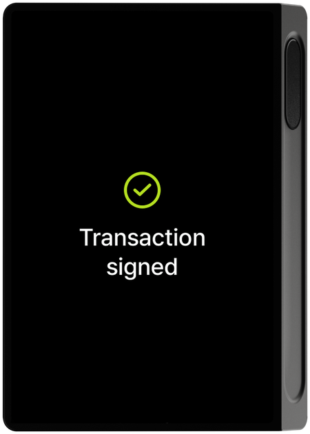 Signature complete screen