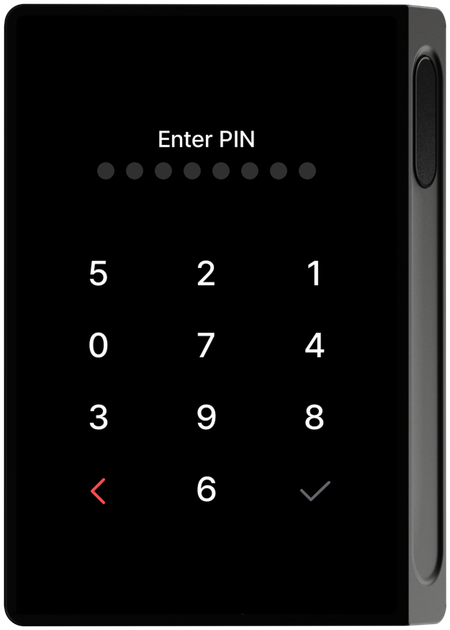 PIN entry screen