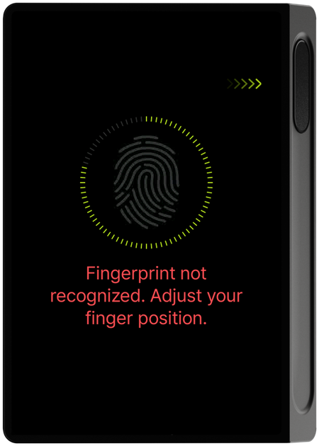 Fingerprint not recognized screen