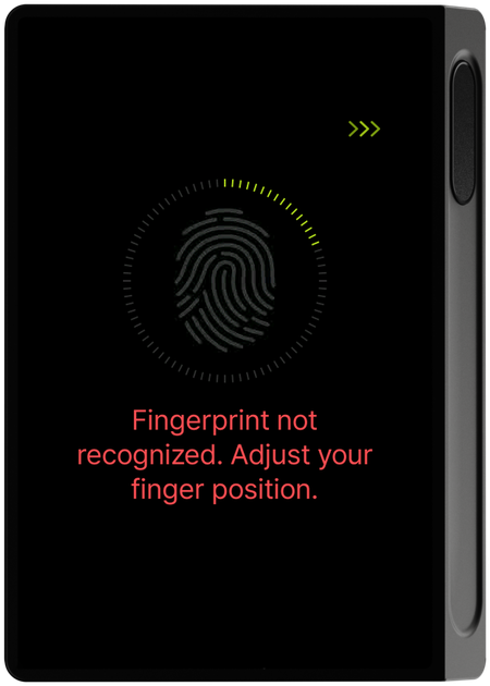 Fingerprint unlock last attempt (1 left) screen