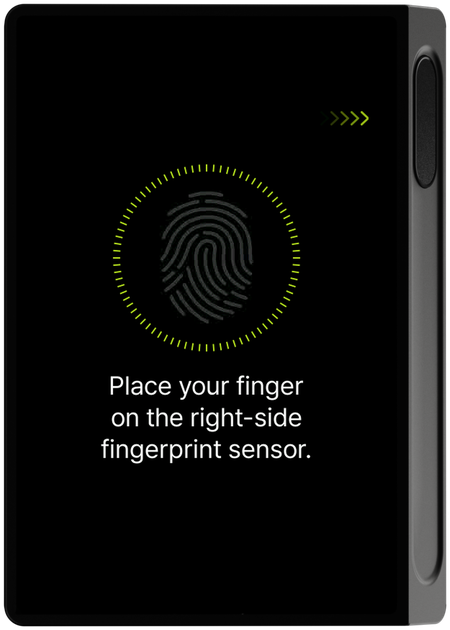 Place finger on sensor screen