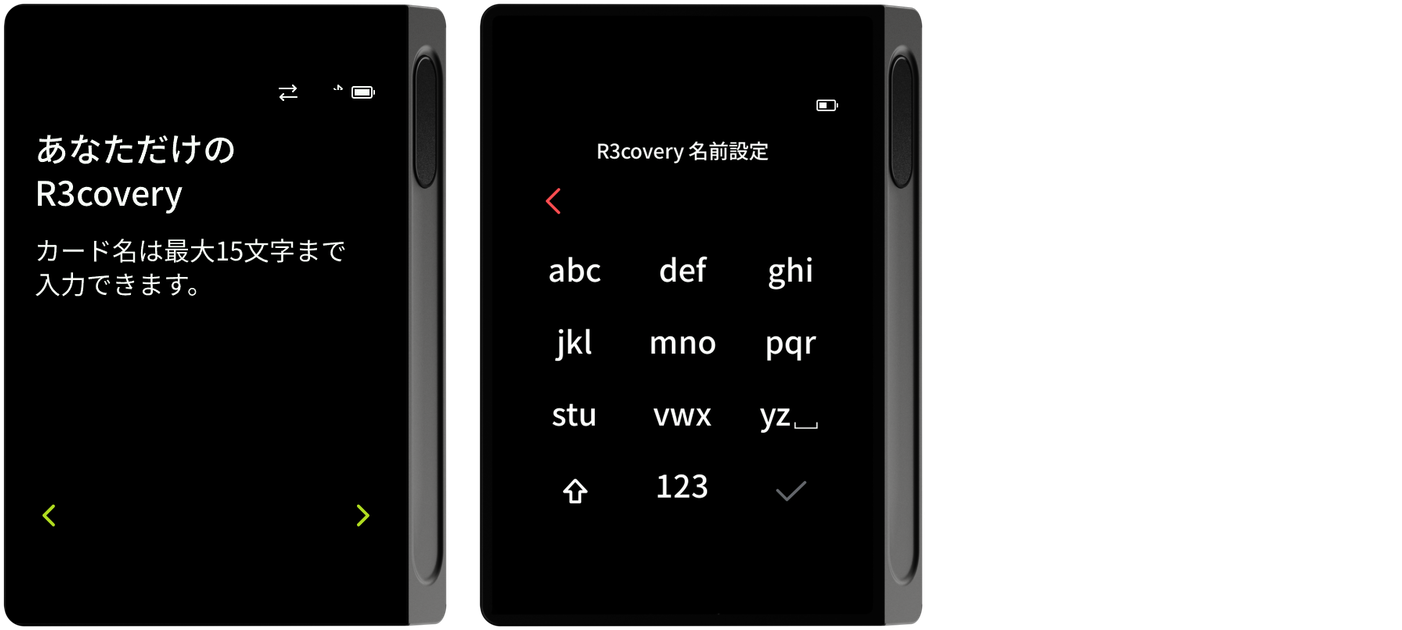 名前変更の案内・新しい名前の入力画面