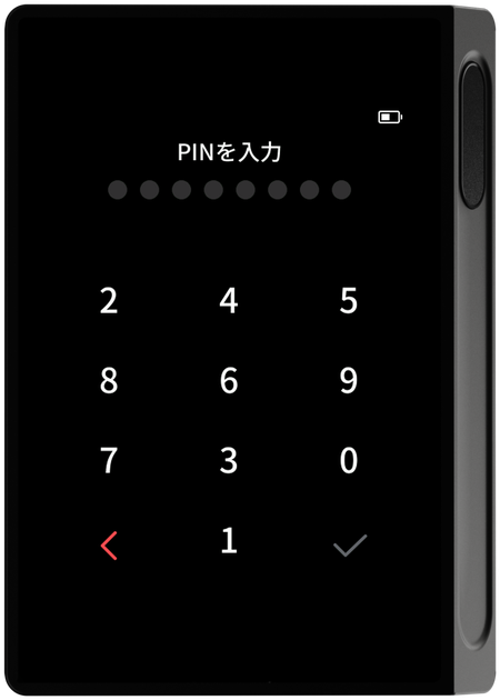 指紋追加のPIN入力画面