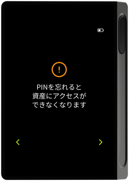 PIN 紛失警告画面