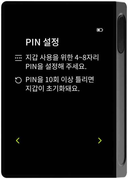PIN 설정 안내 화면